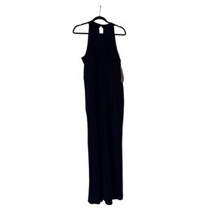 Twist Halter Knit Jumpsuit (navy blue)